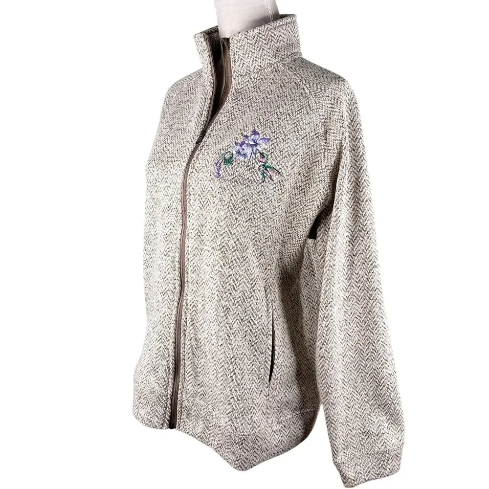 Vintage Wild Wings Collection Zip Jacket Sweatshirt Sweater Hummingbird L - Picture 5 of 11
